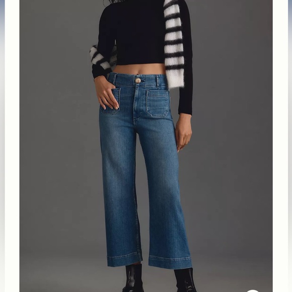 Maeve Colette Cropped High Rise Wide leg jeans Size 27 - Picture 3 of 5